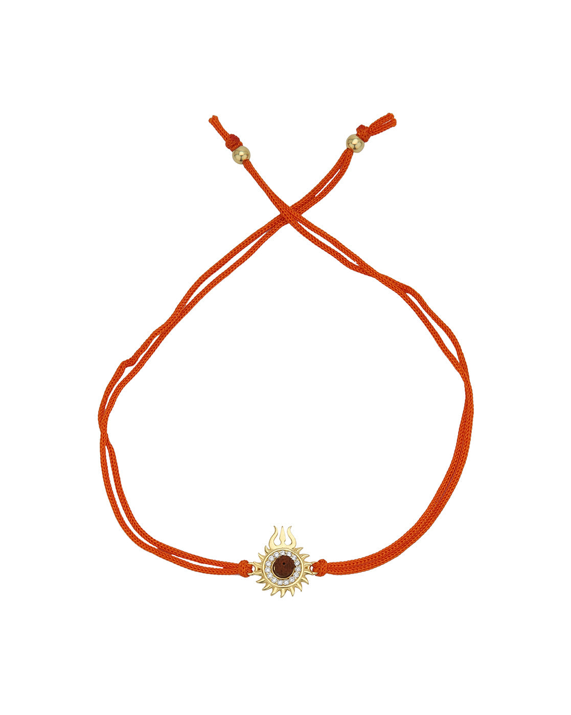 925 Sterling Silver 18kt Gold Plated and SUN-Trishul-Rudraksha Rakhi for men