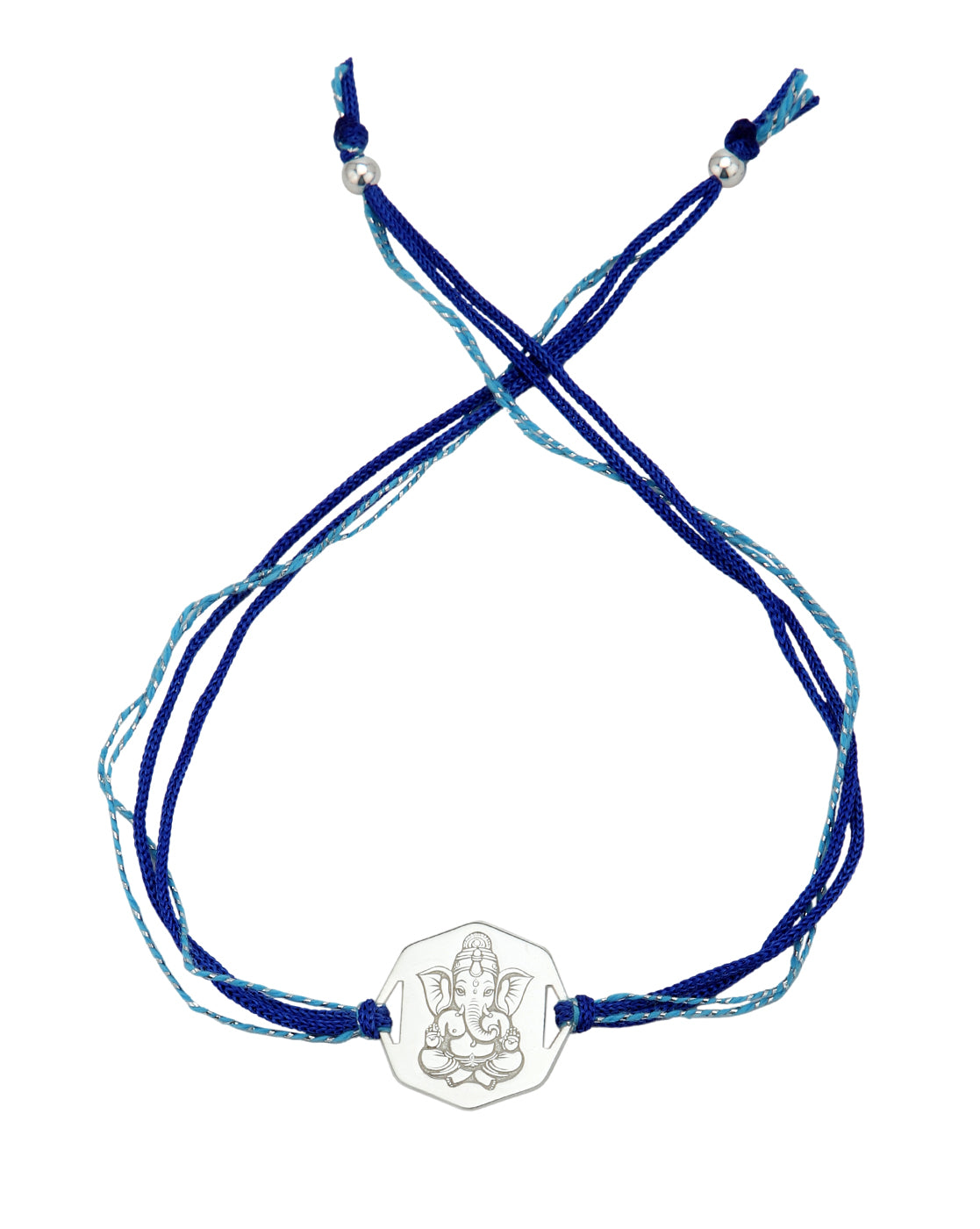 925 Sterling Silver Rhodium Plated Engrave Lord Ganesha Rakhi for men