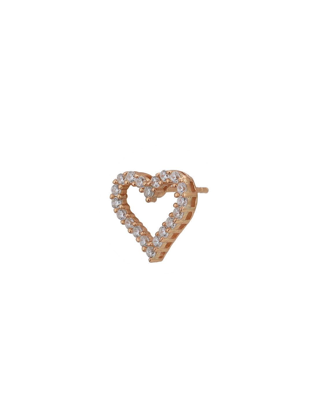 925 Sterling Silver 18kt Rose Gold Plated with CZ Heart Necklace and Earring for women