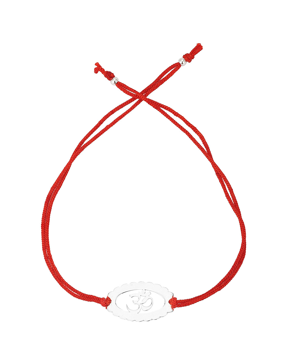 Carlton London Red 925 Sterling Silver Rakhi