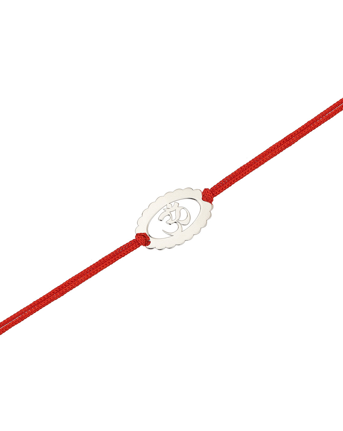 Carlton London Red 925 Sterling Silver Rakhi