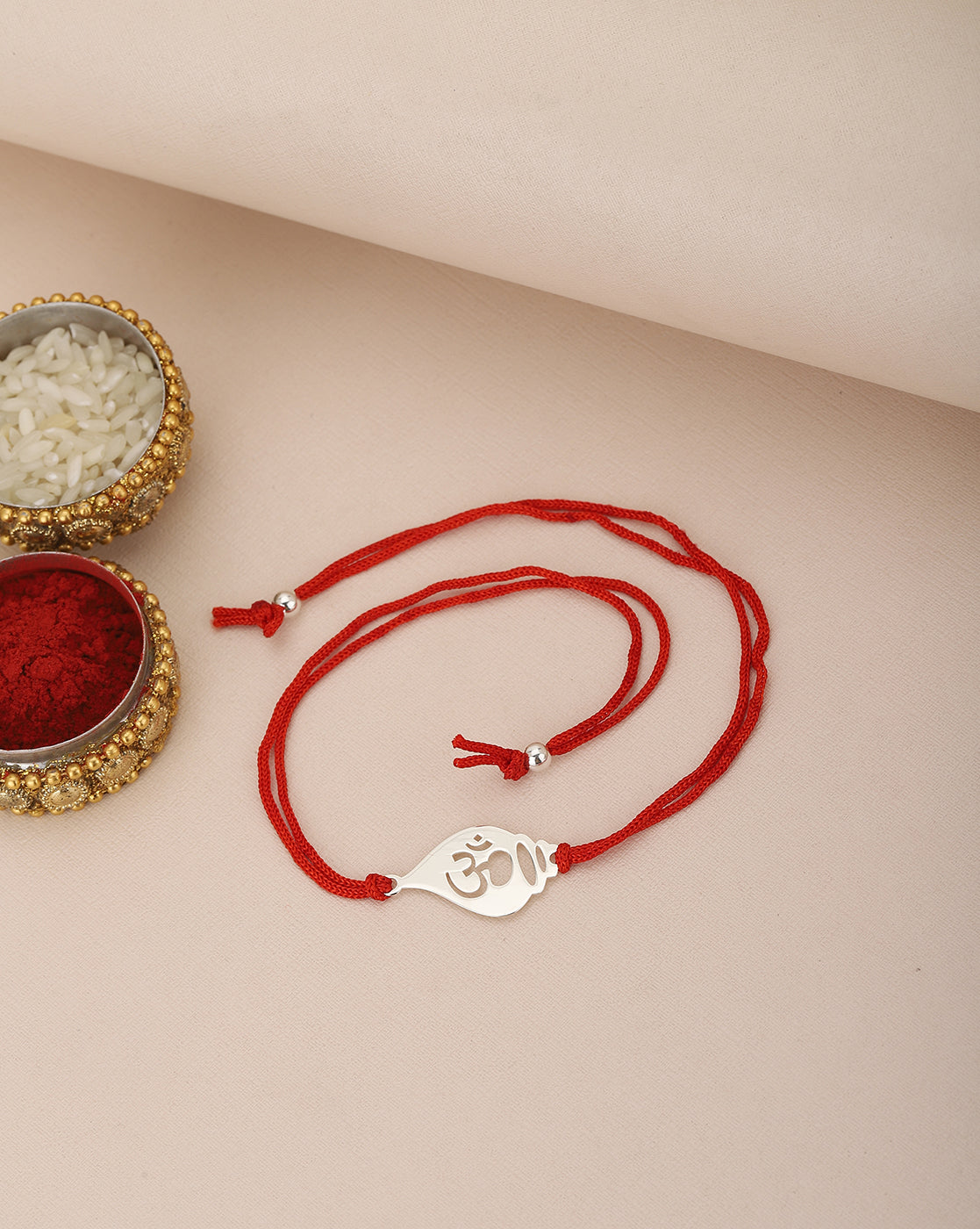 Carlton London Men Red 925 Sterling Silver Rakhi