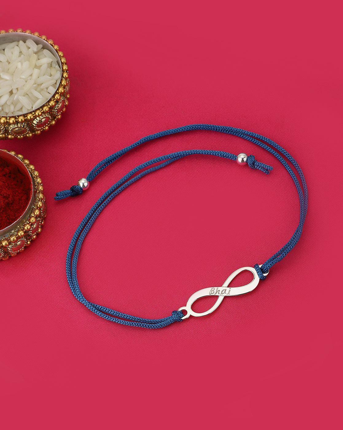 Carlton London Blue 925 Sterling Silver Rakhi
