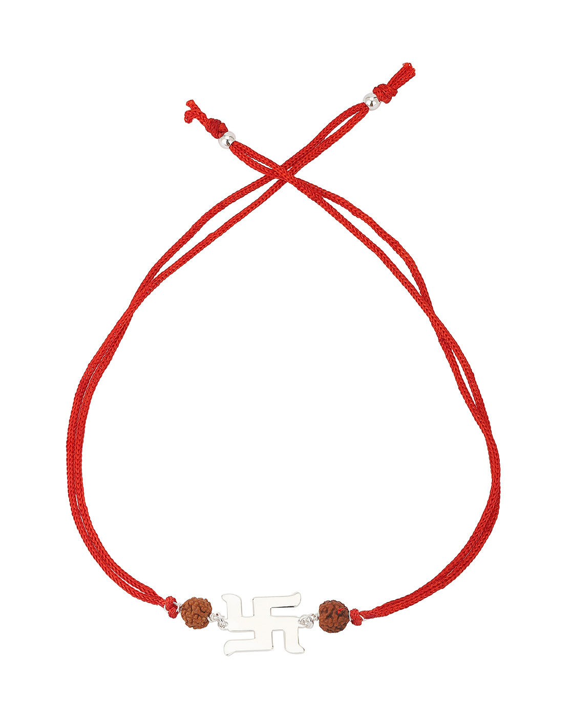 Carlton London Red 925 Sterling Silver Rakhi
