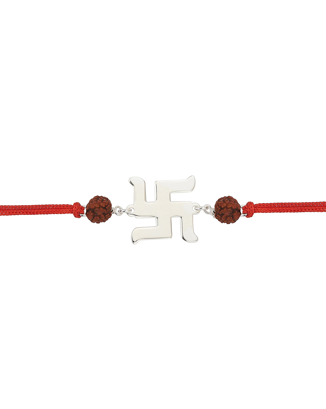 Carlton London Red 925 Sterling Silver Rakhi