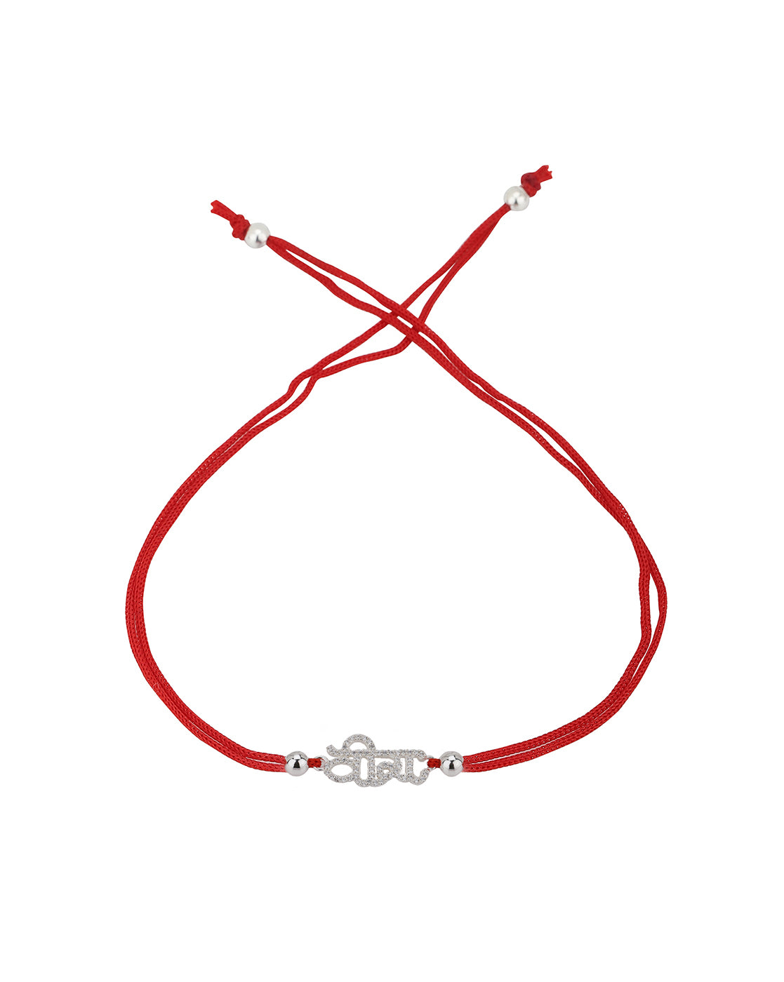 Carlton London Men Red 925 Sterling Silver Plated Rakhi