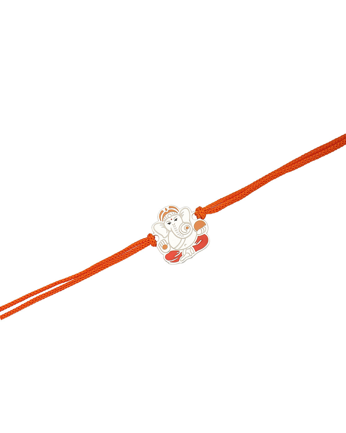 Carlton London 925 Sterling Silver Orange Lord Ganesh Rakhi