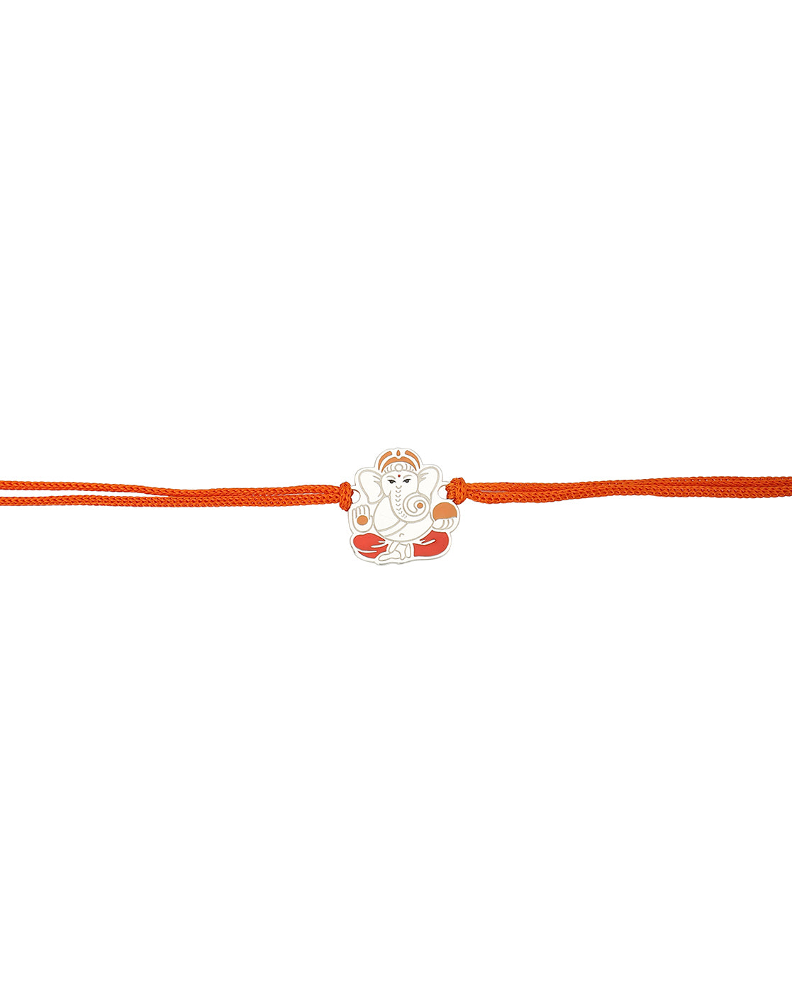 Carlton London 925 Sterling Silver Orange Lord Ganesh Rakhi