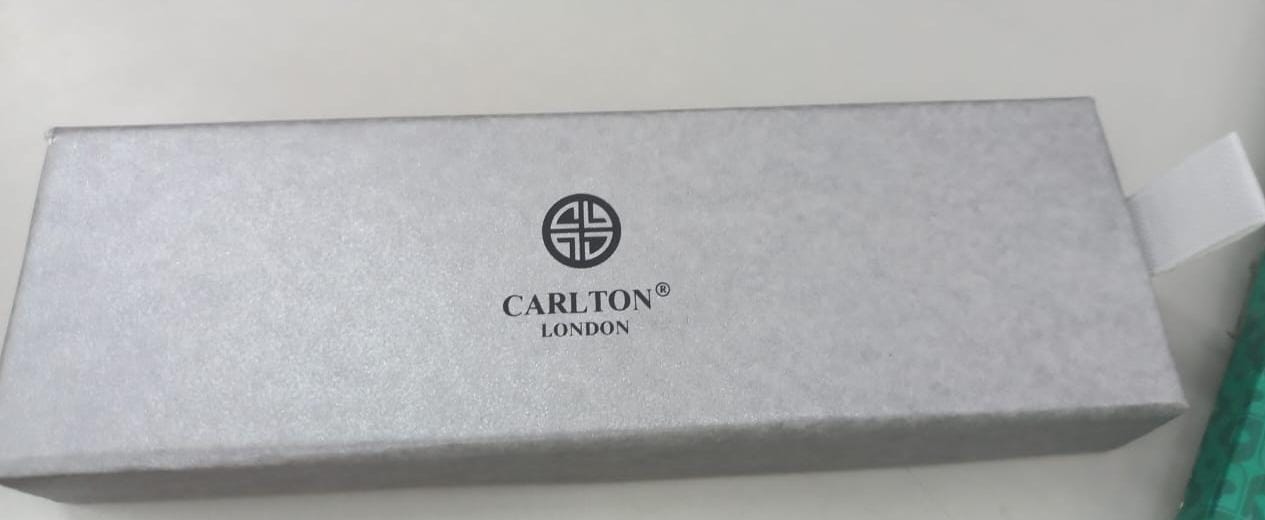 Carlton London Red Metal Twist Ball Pen for Unisex