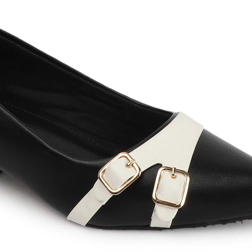 Women Pointed Toe Block Heel Pumps