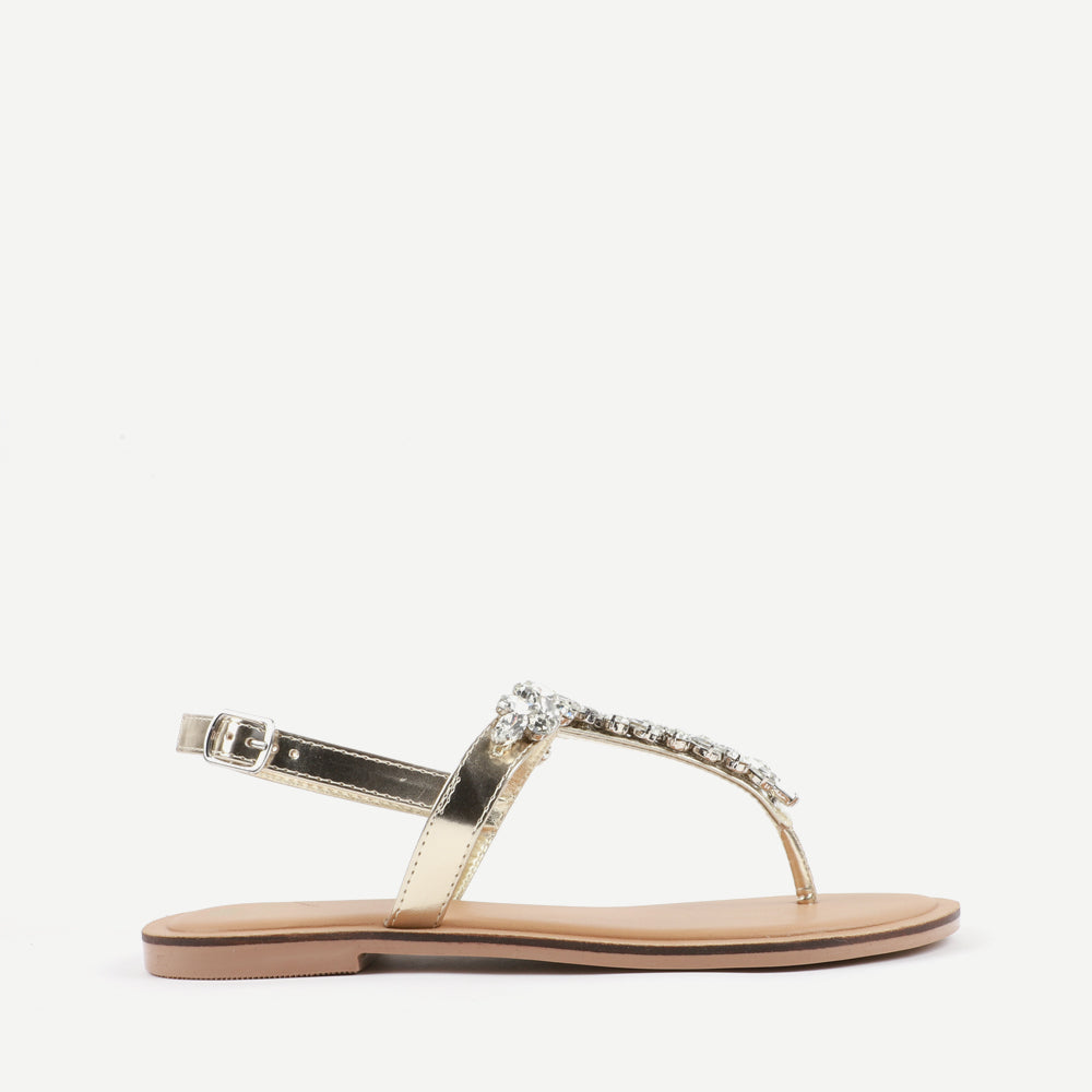 Gold discount embellished sandals