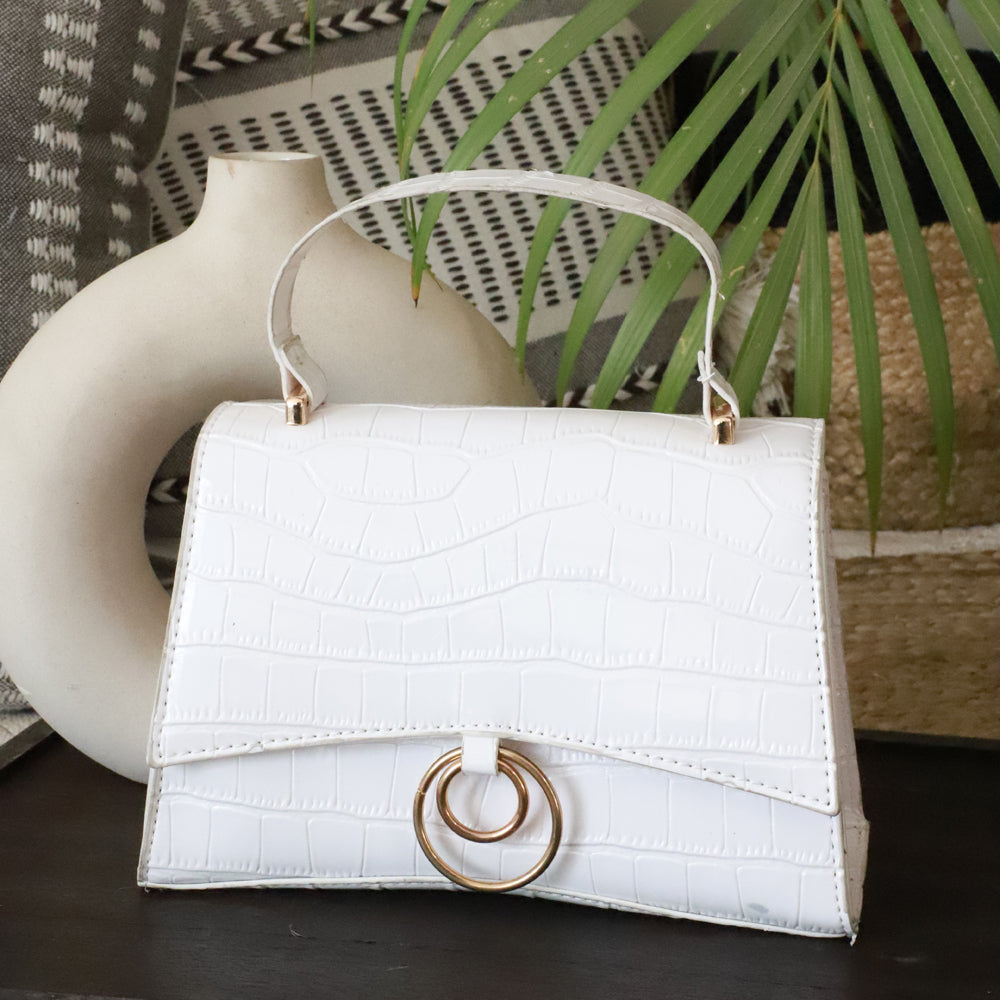 CARLTON LONDON WOMEN CROCO TEXTU HANDBAG