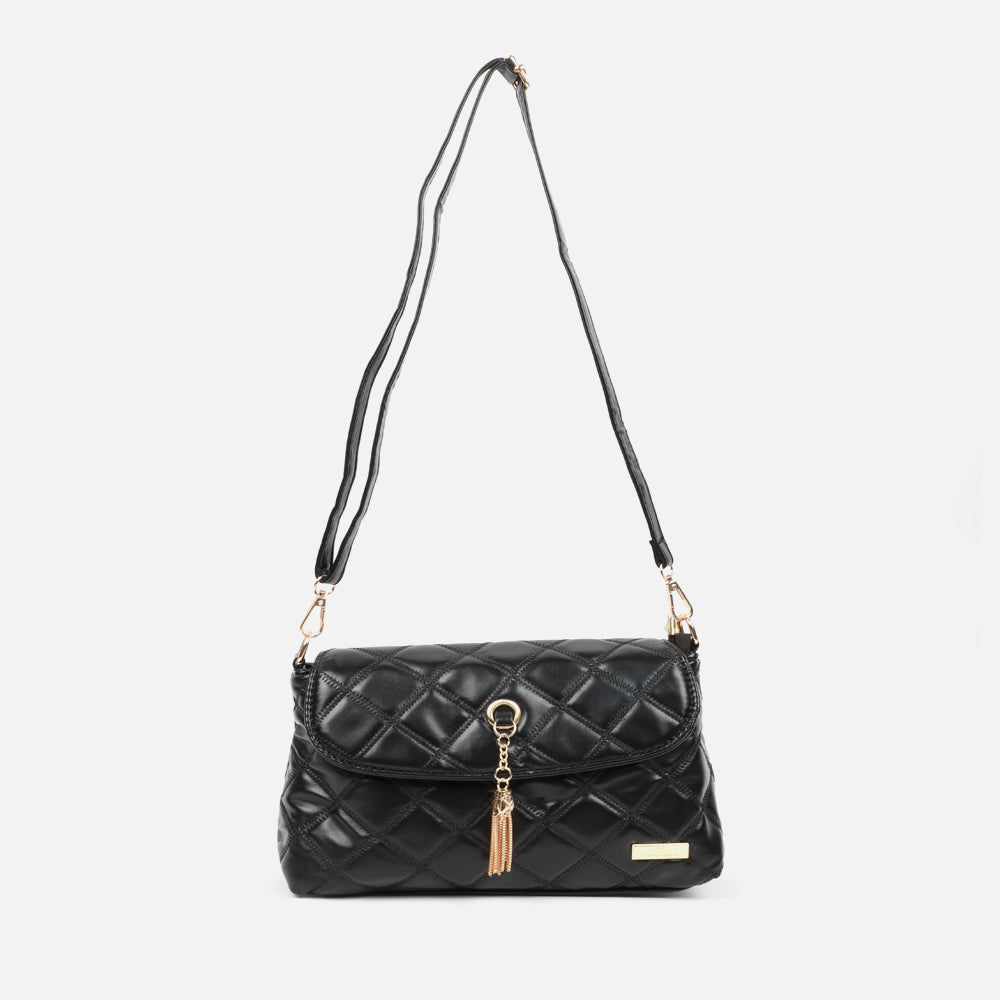 BRITTA Bag Black Shoulder Bag  Women's Black Puff Quilted