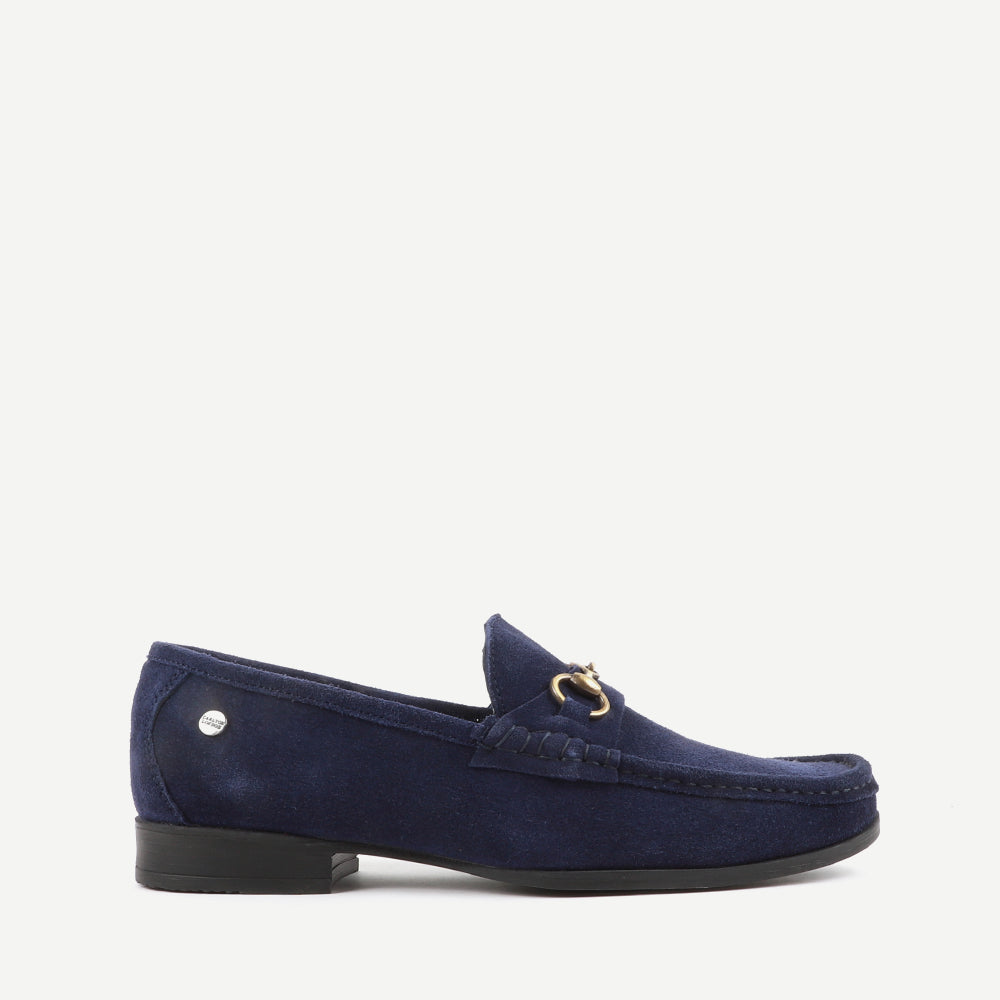 LOUIS VUITTON Navy suede studded loafers / GLORIA FLAT LOAFER T39 NEW IT  Navy blue Deerskin ref.705417 - Joli Closet