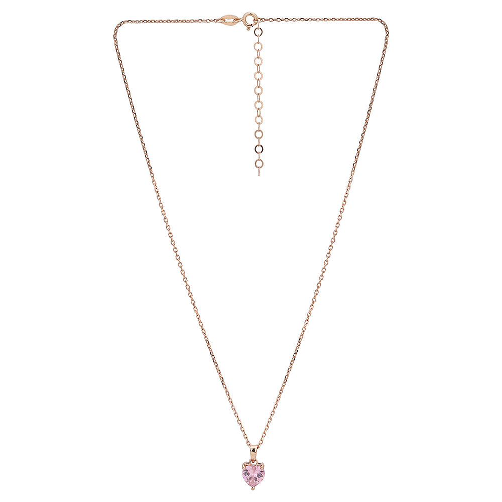 Carlton London-Women 18K Rose Gold-Plated Pendant With Chain & Gift Card