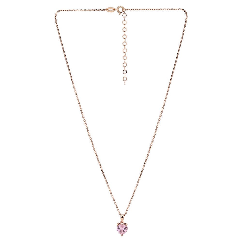 Carlton London-Women 18K Rose Gold-Plated Pendant With Chain & Gift Card