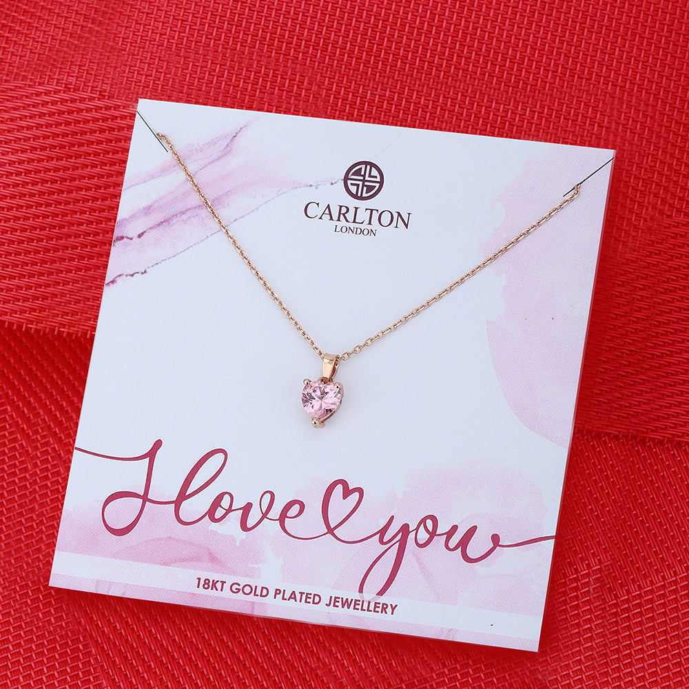 Carlton London-Women 18K Rose Gold-Plated Pendant With Chain & Gift Card