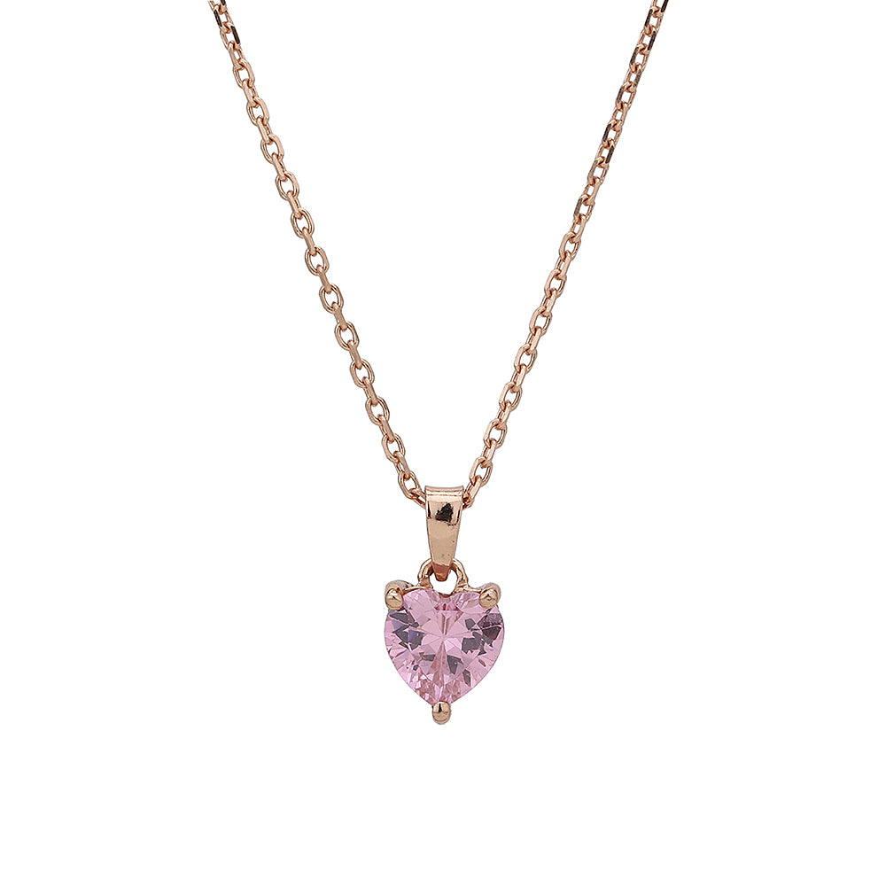 Carlton London-Women 18K Rose Gold-Plated Pendant With Chain & Gift Card