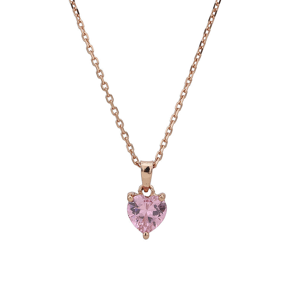 Carlton London-Women 18K Rose Gold-Plated Pendant With Chain & Gift Card