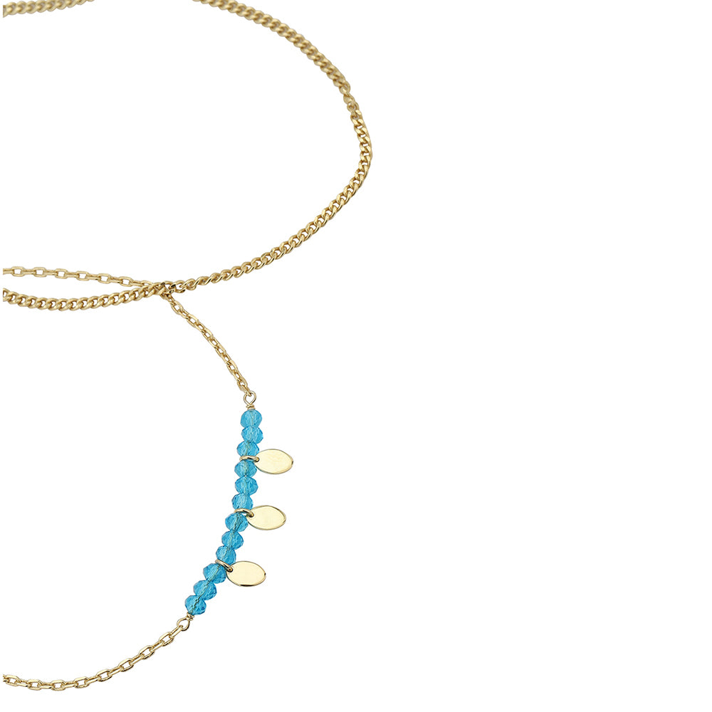 Carlton London Gold-Plated Set Of 2 Green Beads Anklet For Women