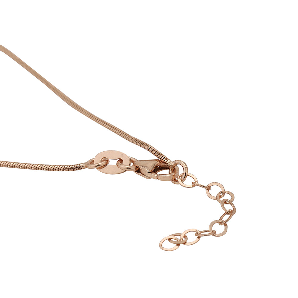 Carlton London Rose Gold-Plated Set Of 2 Black Beads Star Shape Anklet For Women