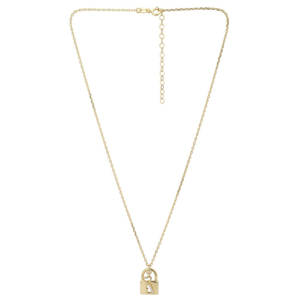 Carlton London-Women 18K Gold-Plated Pendant With Chain & Gift Card