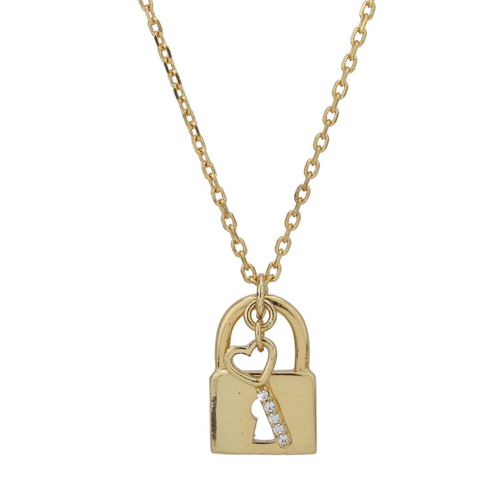Carlton London-Women 18K Gold-Plated Pendant With Chain & Gift Card