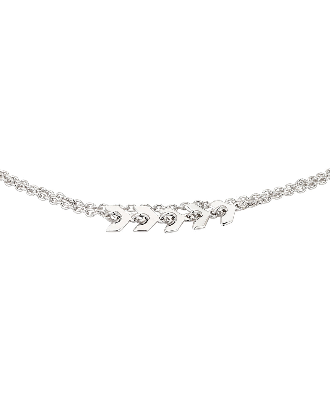 Carlton London 925 Sterling Silver Rhodium Plated Silver Toned Arow Shape Anklet For Women