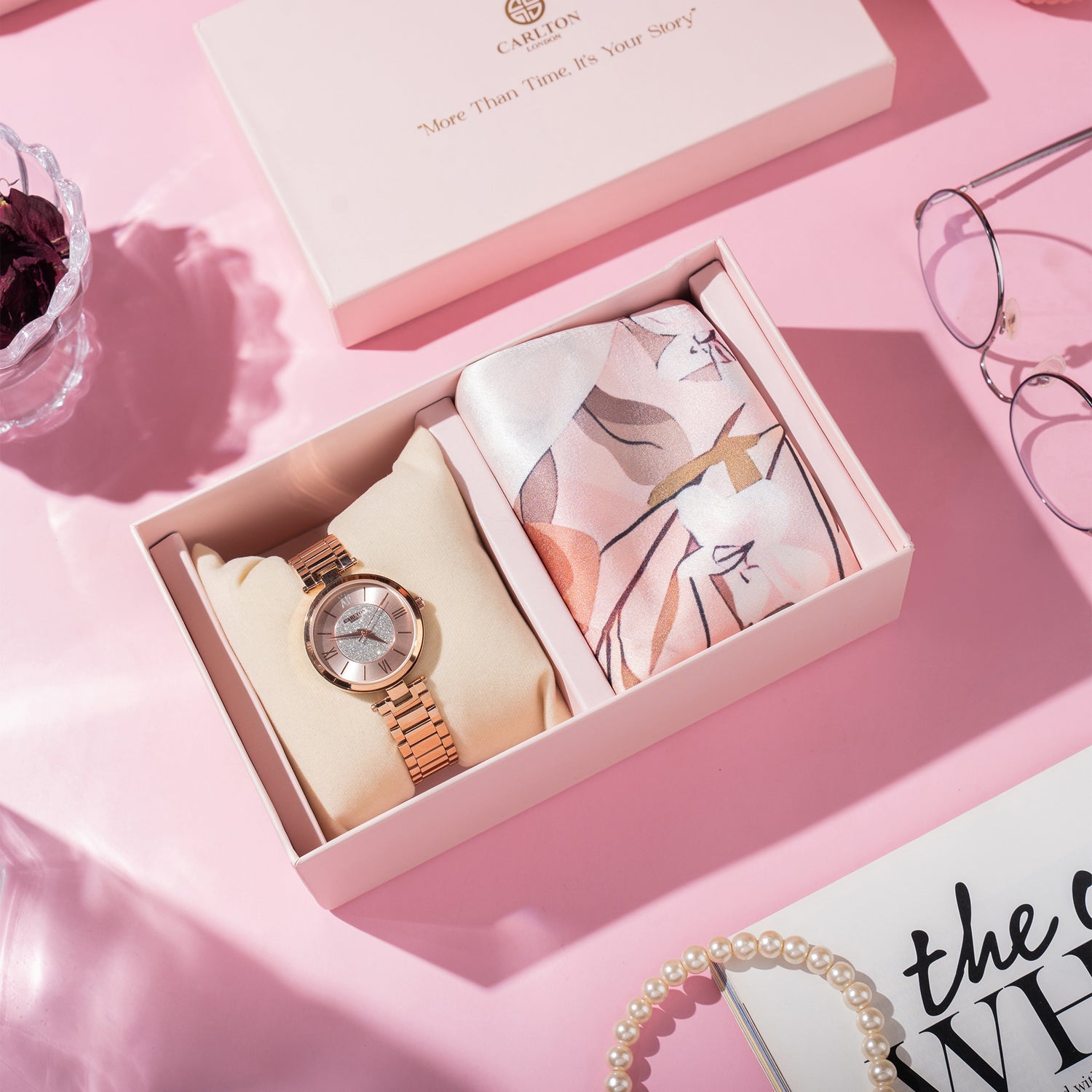 Carlton London Women Gift Set of 2 Watch + Scarf - CLPLG043