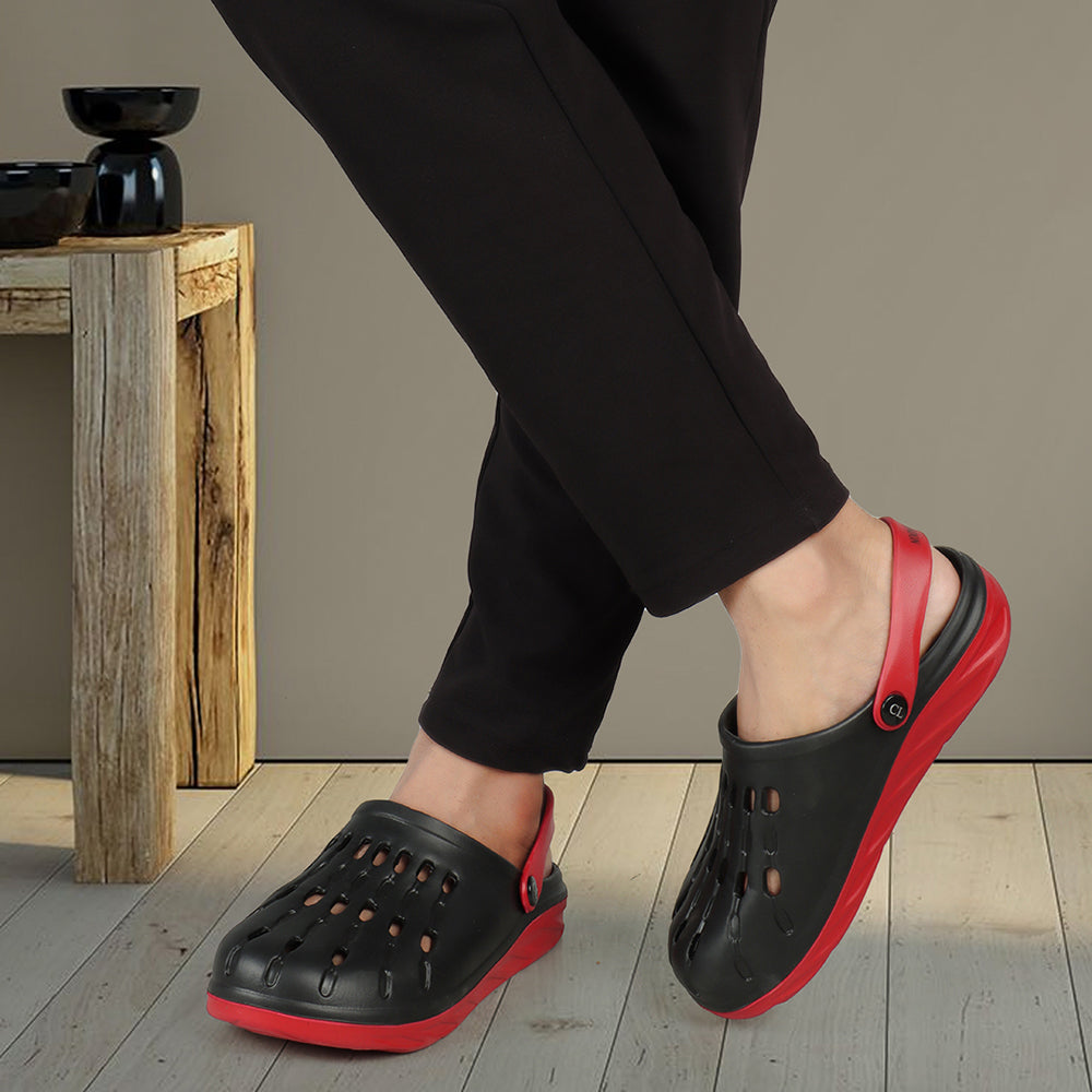 Men Two Tone Perforated Back Strap Clogs – Carlton London Online