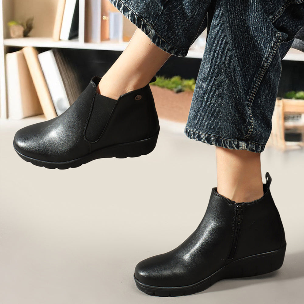 Women Synthetic Solid Sild Zipper Chelsea Boots