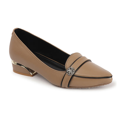 Women Solid Slip-On Block Heel Pump