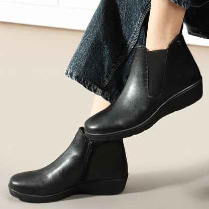 Women Synthetic Solid Sild Zipper Chelsea Boots