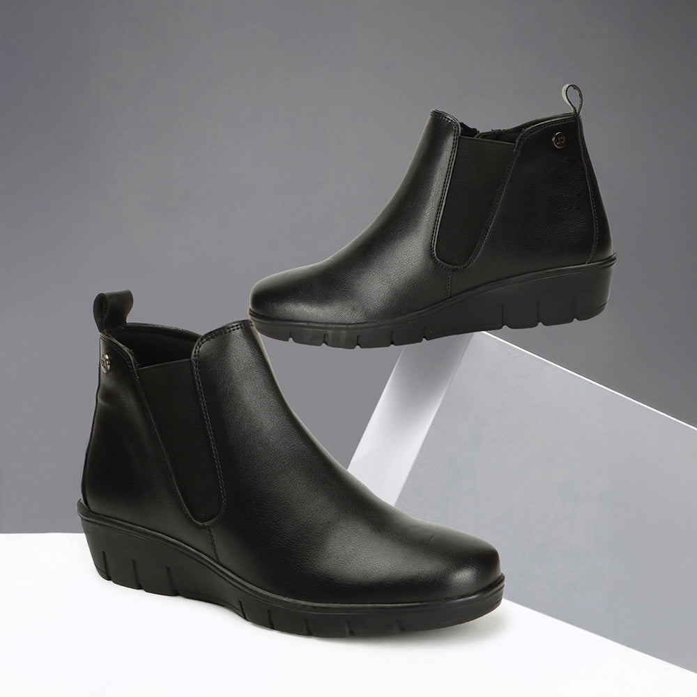 Women Synthetic Solid Sild Zipper Chelsea Boots