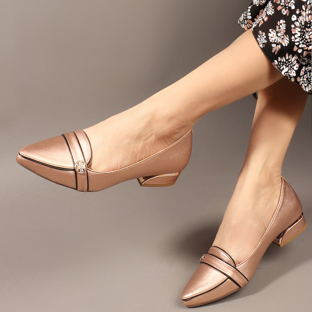 Women Solid Slip-On Block Heel Pump