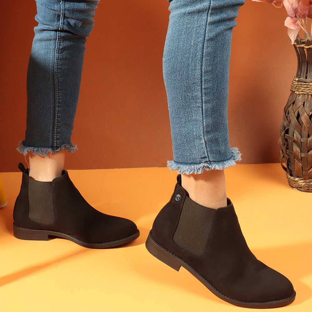 Women Casual Block-Heeled Chelsea Boots