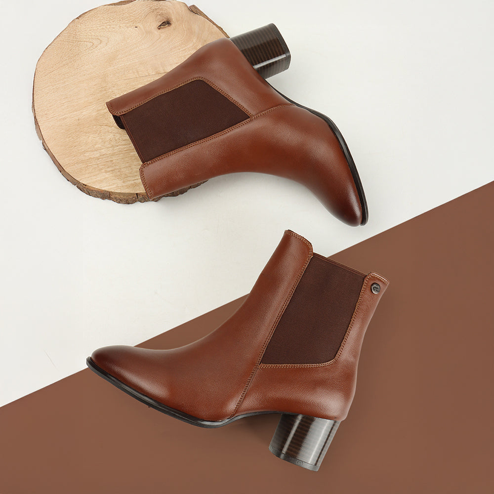 Women Casual Block-Heeled Chelsea Boots