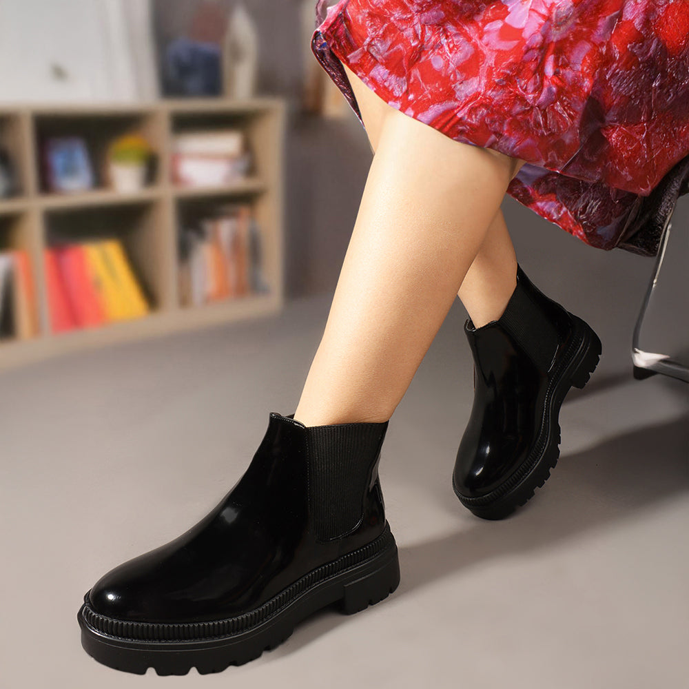 Women Block-Heeled Chelsea Slip-on Boots