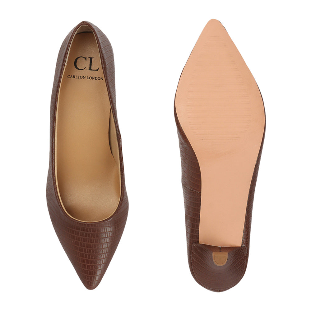 Women Textured Work Kitten Pumps