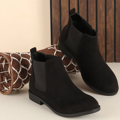 Women Casual Block-Heeled Chelsea Boots