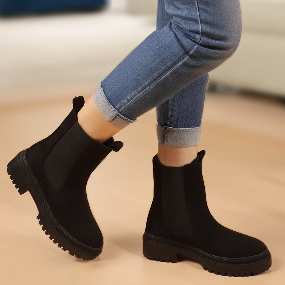 Women Block-Heeled Chelsea Slip-on Boots