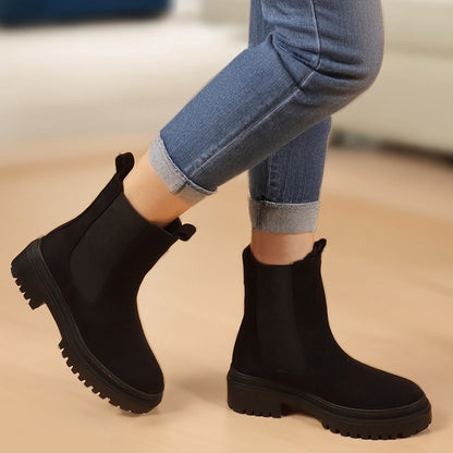 Women Block-Heeled Chelsea Slip-on Boots