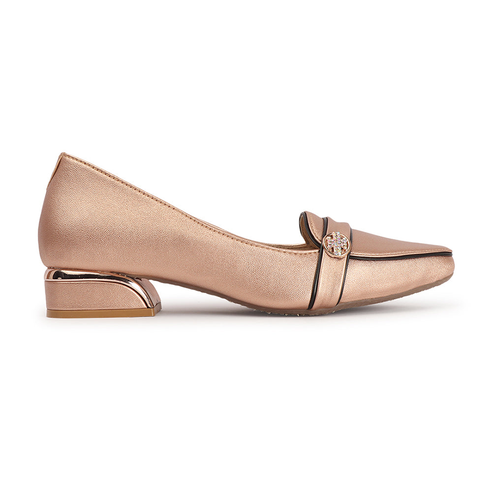Women Solid Slip-On Block Heel Pump