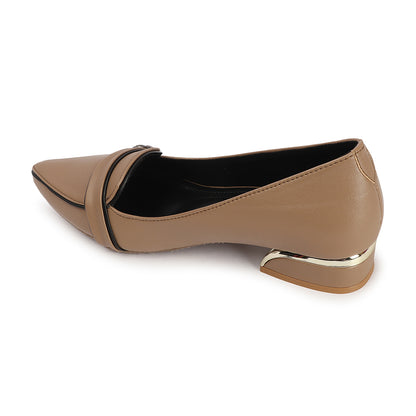 Women Solid Slip-On Block Heel Pump