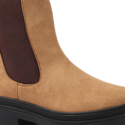 Women Block-Heeled Chelsea Slip-on Boots