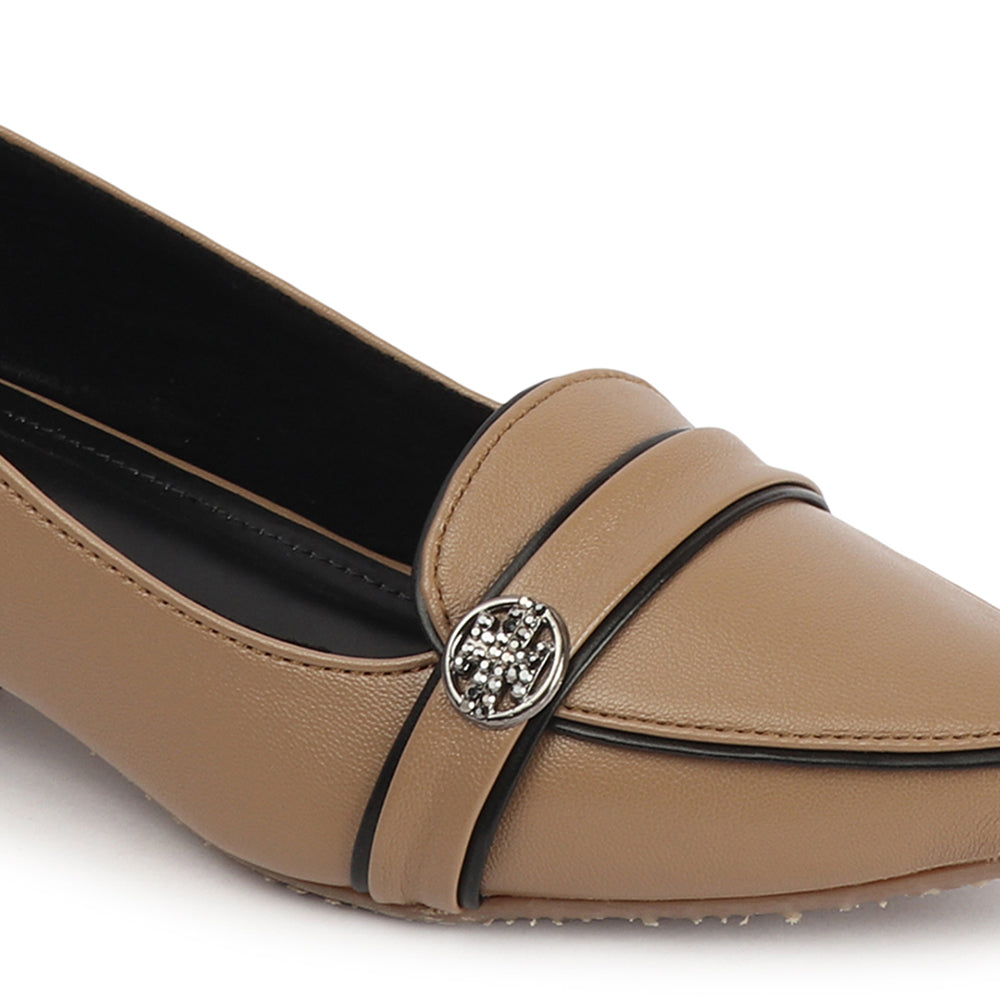 Women Solid Slip-On Block Heel Pump
