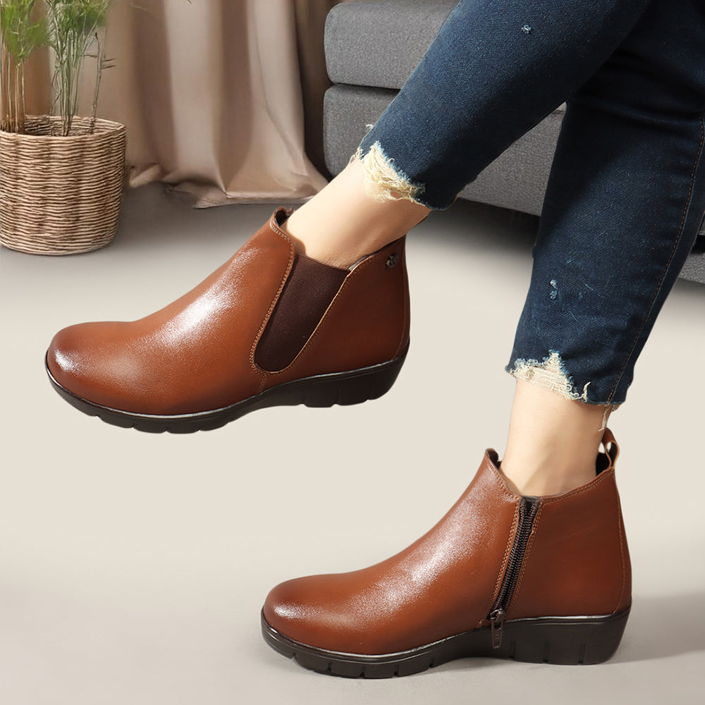 Women Synthetic Solid Sild Zipper Chelsea Boots