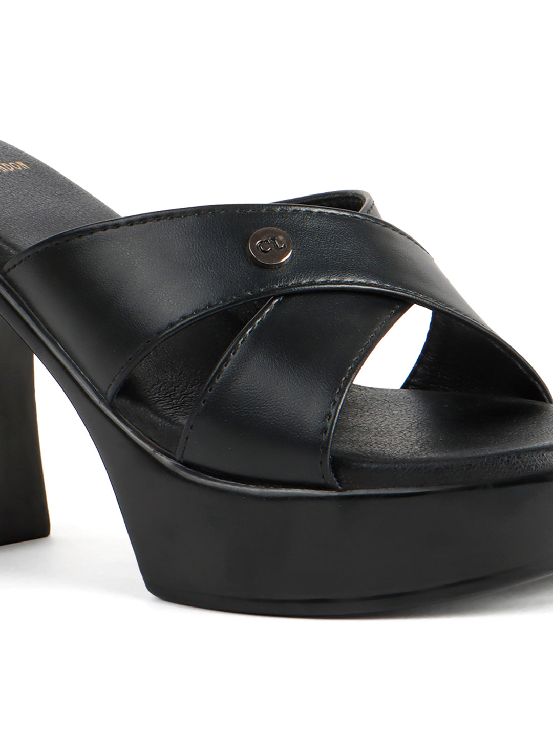 Elegant Crossover Strap Block Heel Sandals