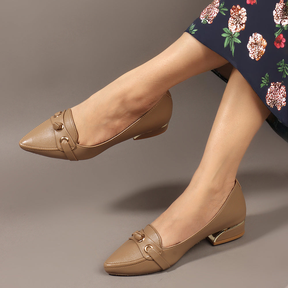 Women Solid Slip-On Block Heel Pump