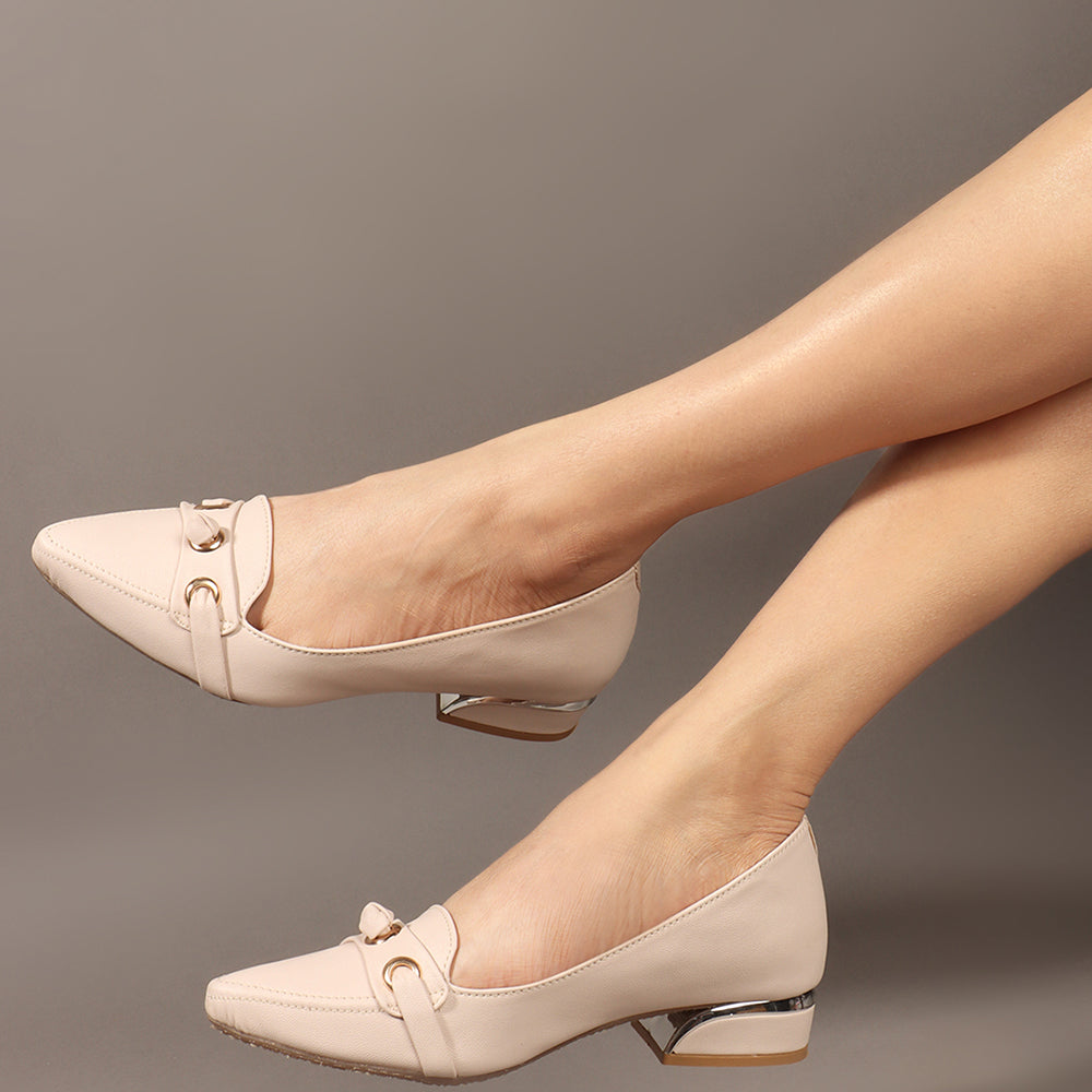 Women Solid Slip-On Block Heel Pump